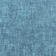 Close-up swatch of Peacock blue yarn dyed homespun cotton linen blend fabric