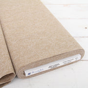 Taupe yarn dyed homespun cotton linen blend fabric on the bolt
