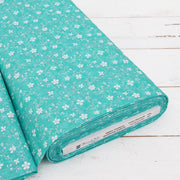Premium Cotton Quilting Fabric Sold By The Yard - Vintage Threads Collection - Aqua Floral - Threadart.com