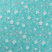 Premium Cotton Quilting Fabric Sold By The Yard - Vintage Threads Collection - Aqua Floral - Threadart.com