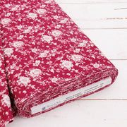 Premium Cotton Quilting Fabric Sold By The Yard - Vintage Threads Collection - Burgundy Flower - Threadart.com