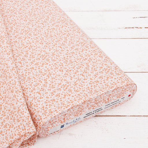 Premium Cotton Quilting Fabric Sold By The Yard - Vintage Threads Collection - Coral Flower - Threadart.com