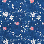 Premium Cotton Quilting Fabric Sold By The Yard - Vintage Threads Collection - Dark Blue Ladybug - Threadart.com