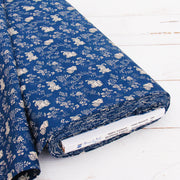 Premium Cotton Quilting Fabric Sold By The Yard - Vintage Threads Collection - Dark Blue Tiger - Threadart.com
