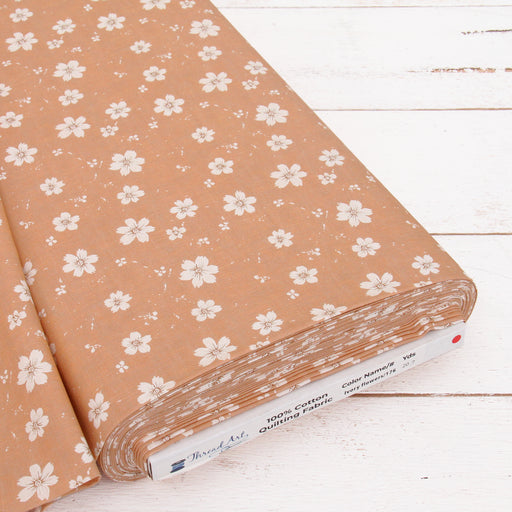 Premium Cotton Quilting Fabric Sold By The Yard - Vintage Threads Collection - Ivory Flower - Threadart.com