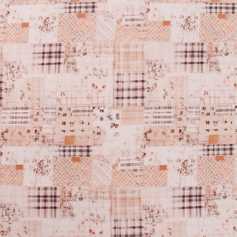 Premium Cotton Quilting Fabric Sold By The Yard - Vintage Threads Collection - Ivory Plaid - Threadart.com