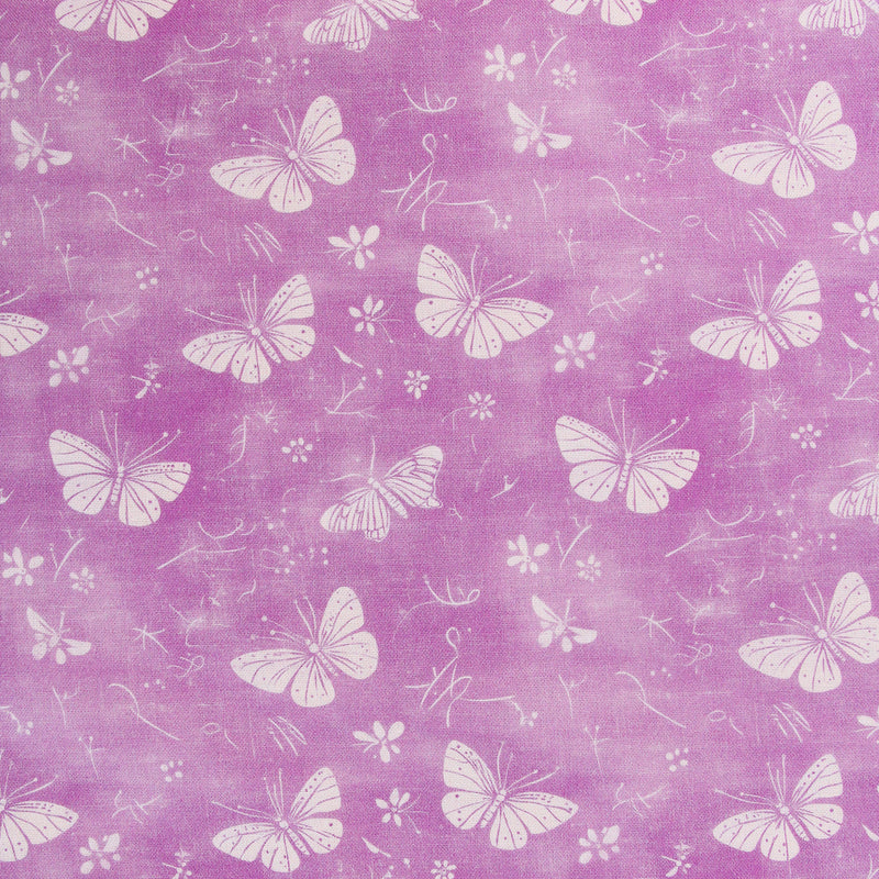 Premium Cotton Quilting Fabric Sold By The Yard - Vintage Threads Collection - Lavender Butterfly - Threadart.com