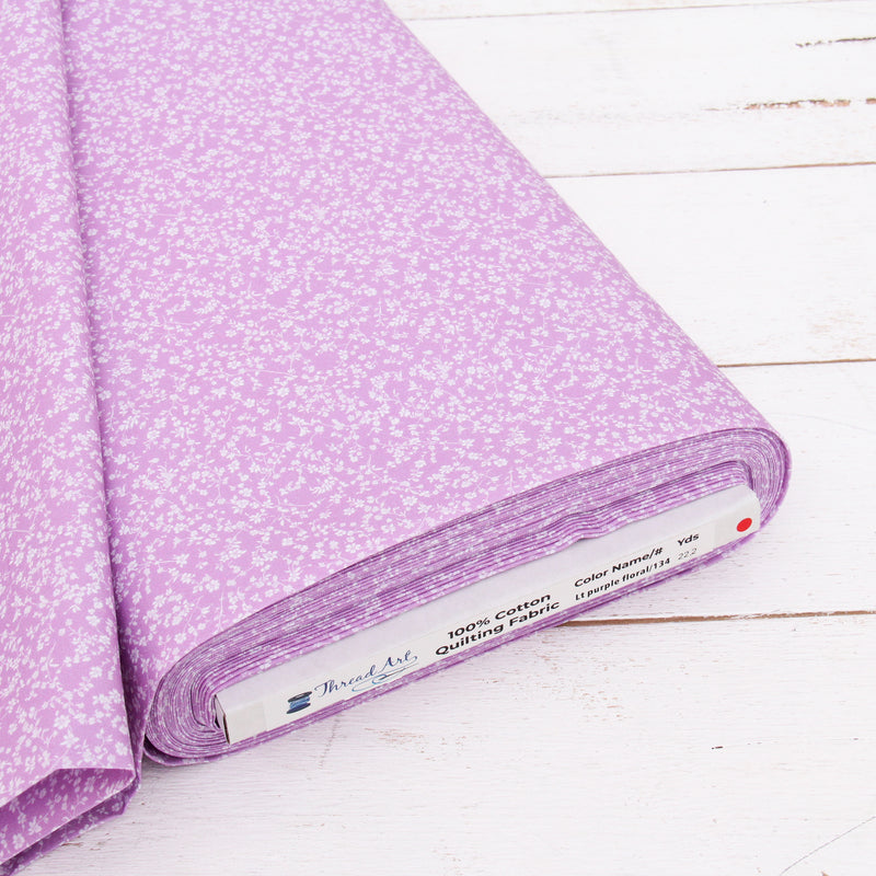 Premium Cotton Quilting Fabric Sold By The Yard - Vintage Threads Collection - Lavender Floral - Threadart.com