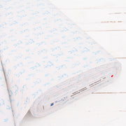 Premium Cotton Quilting Fabric Sold By The Yard - Vintage Threads Collection - Light Blue Bunnies - Threadart.com