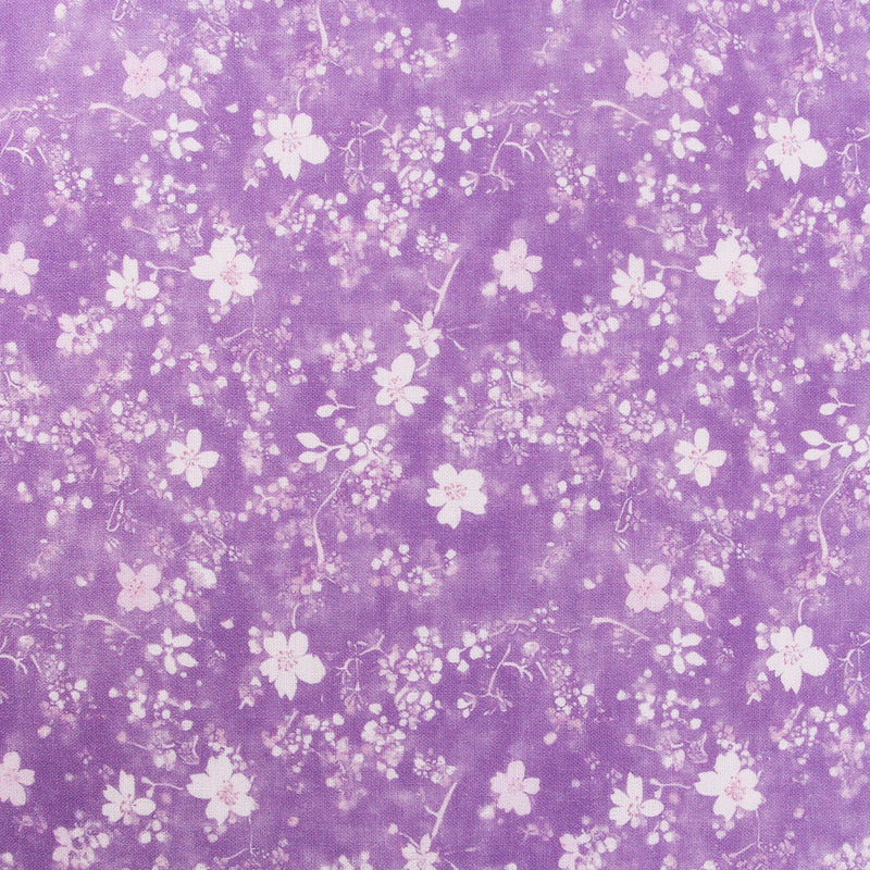 Premium Cotton Quilting Fabric Sold By The Yard - Vintage Threads Collection - Medium Purple Floral - Threadart.com