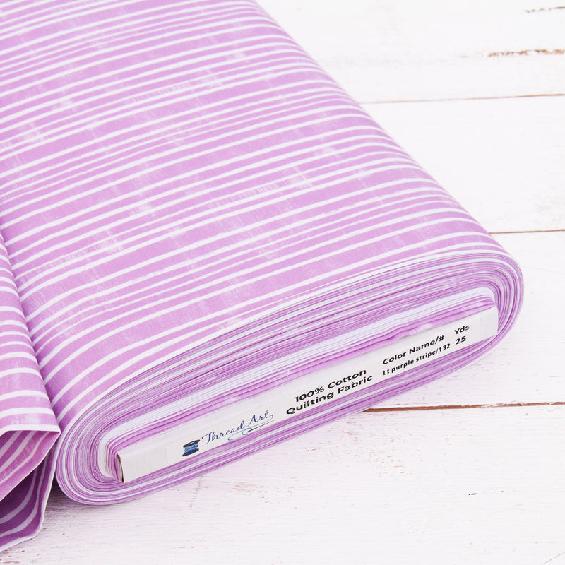 Premium Cotton Quilting Fabric Sold By The Yard - Vintage Threads Collection - Light Purple Stripe - Threadart.com