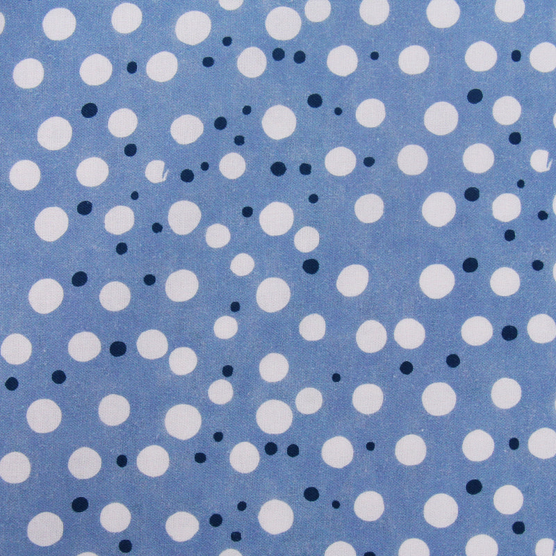 Premium Cotton Quilting Fabric Sold By The Yard - Vintage Threads Collection - Medium Blue Dots - Threadart.com