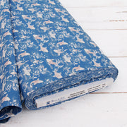 Premium Cotton Quilting Fabric Sold By The Yard - Vintage Threads Collection - Medium Blue Fish - Threadart.com