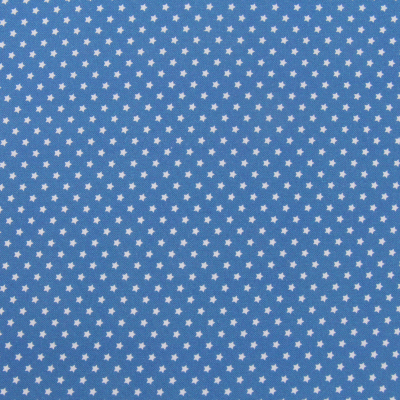 Premium Cotton Quilting Fabric Sold By The Yard - Vintage Threads Collection - Medium Blue Stars - Threadart.com