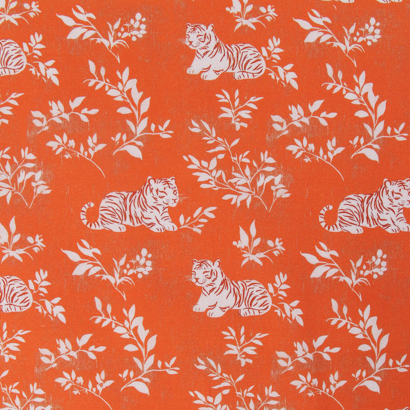 Premium Cotton Quilting Fabric Sold By The Yard - Vintage Threads Collection - Orange Tiger - Threadart.com
