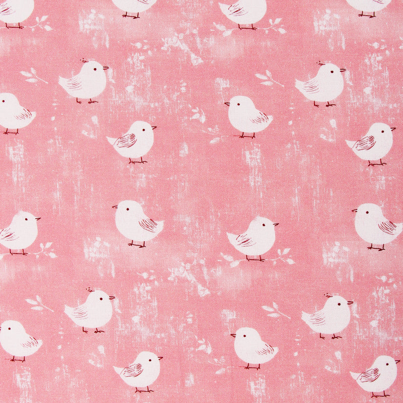 Premium Cotton Quilting Fabric Sold By The Yard - Vintage Threads Collection - Pink Bird - Threadart.com
