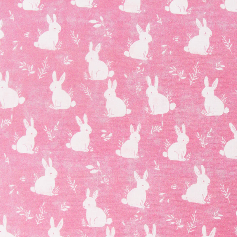 Premium Cotton Quilting Fabric Sold By The Yard - Vintage Threads Collection - Pink Bunnies - Threadart.com