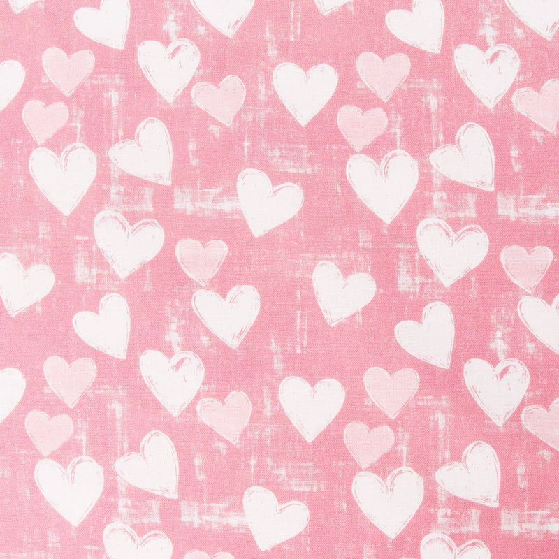 Premium Cotton Quilting Fabric Sold By The Yard - Vintage Threads Collection - Pink Hearts - Threadart.com