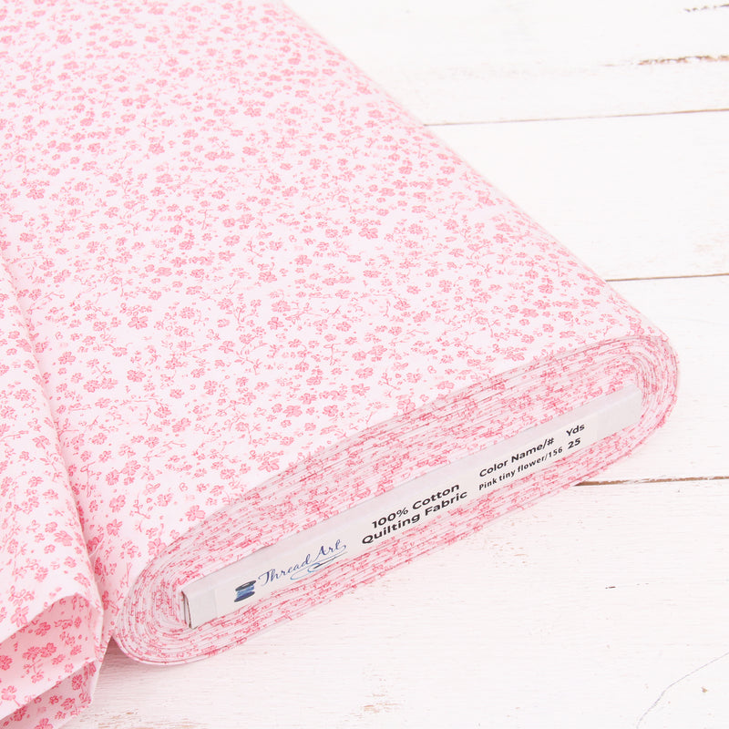 Premium Cotton Quilting Fabric Sold By The Yard - Vintage Threads Collection - Pink Tiny Flower - Threadart.com