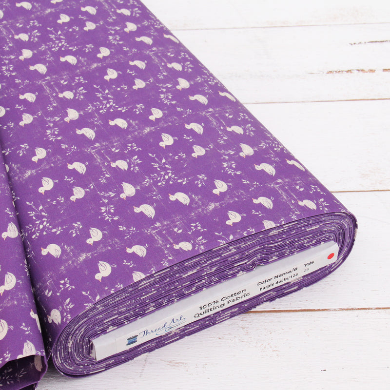 Premium Cotton Quilting Fabric Sold By The Yard - Vintage Threads Collection - Purple Duck - Threadart.com