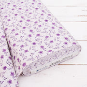 Premium Cotton Quilting Fabric Sold By The Yard - Vintage Threads Collection - Purple Ivory Floral - Threadart.com