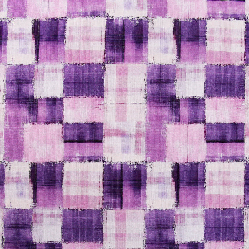Premium Cotton Quilting Fabric Sold By The Yard - Vintage Threads Collection - Purple Plaid - Threadart.com