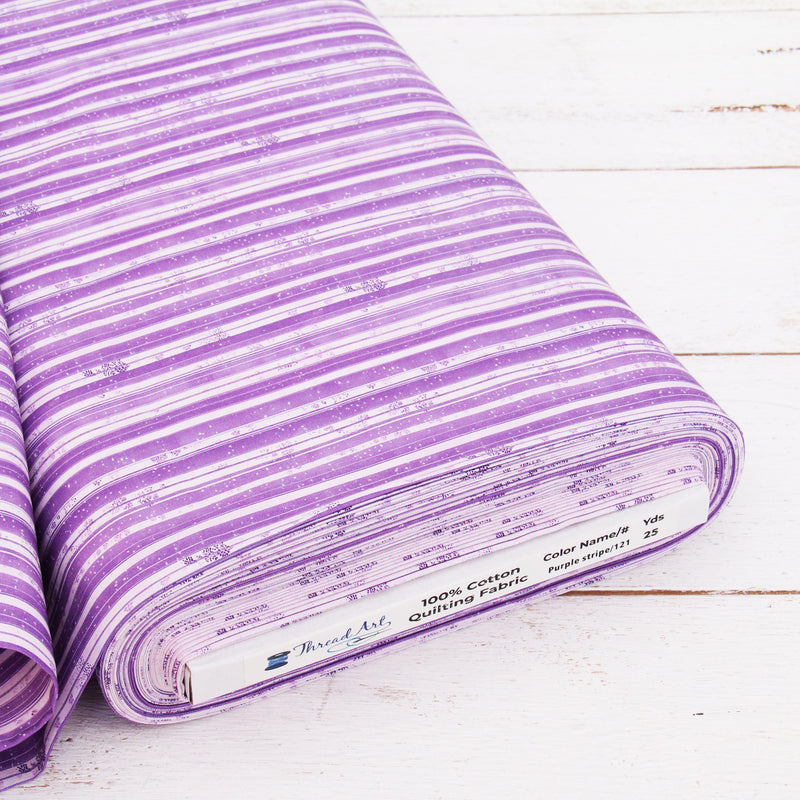 Premium Cotton Quilting Fabric Sold By The Yard - Vintage Threads Collection - Purple Stripe - Threadart.com