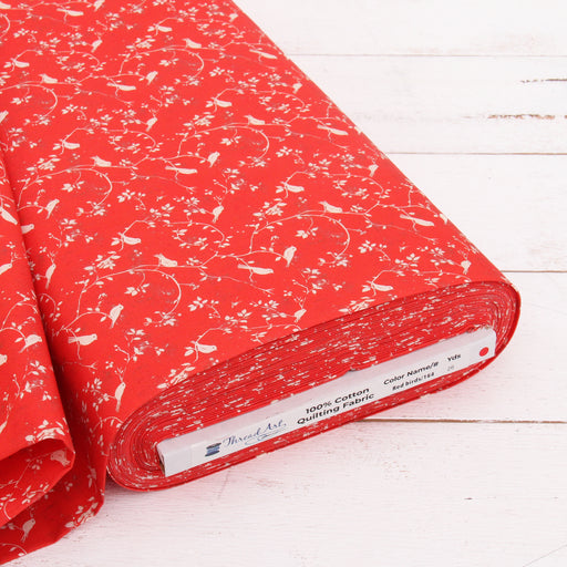 Premium Cotton Quilting Fabric Sold By The Yard - Vintage Threads Collection - Red Birds - Threadart.com