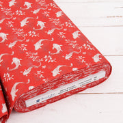 Premium Cotton Quilting Fabric Sold By The Yard - Vintage Threads Collection - Red Koi Fish - Threadart.com
