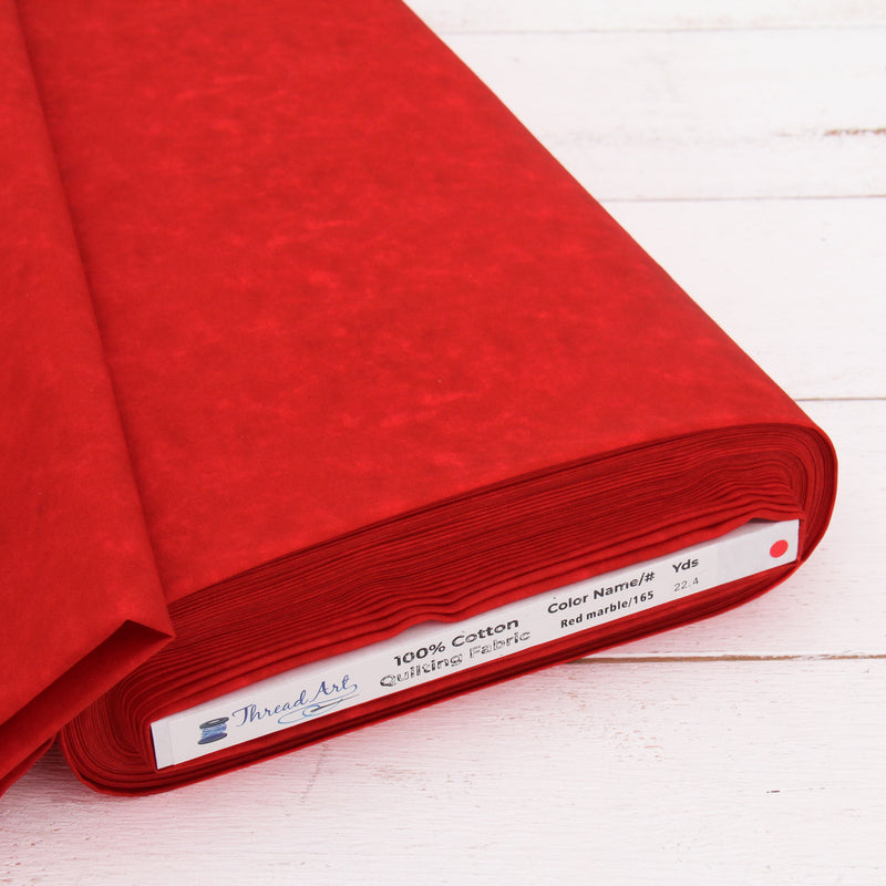 Premium Cotton Quilting Fabric Sold By The Yard - Vintage Threads Collection - Red Marble - Threadart.com