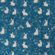 Premium Cotton Quilting Fabric Sold By The Yard - Vintage Threads Collection - Teal Bunnies - Threadart.com