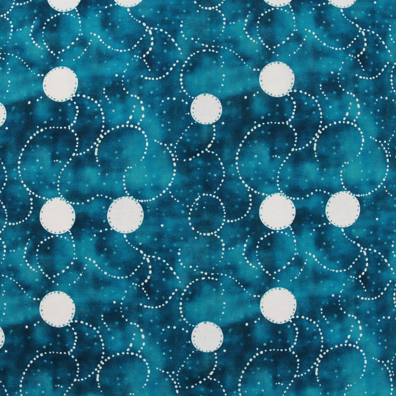 Premium Cotton Quilting Fabric Sold By The Yard - Vintage Threads Collection - Dark Teal Dots - Threadart.com