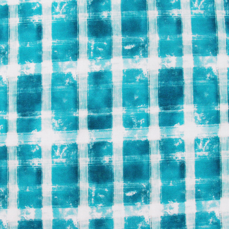 Premium Cotton Quilting Fabric Sold By The Yard - Vintage Threads Collection - Teal Plaid - Threadart.com