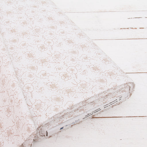 Premium Cotton Quilting Fabric Sold By The Yard - Vintage Threads Collection - White Floral - Threadart.com