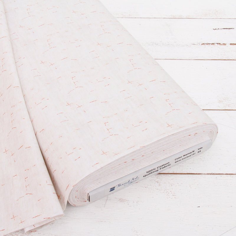 Premium Cotton Quilting Fabric Sold By The Yard - Vintage Threads Collection - White Hatch - Threadart.com