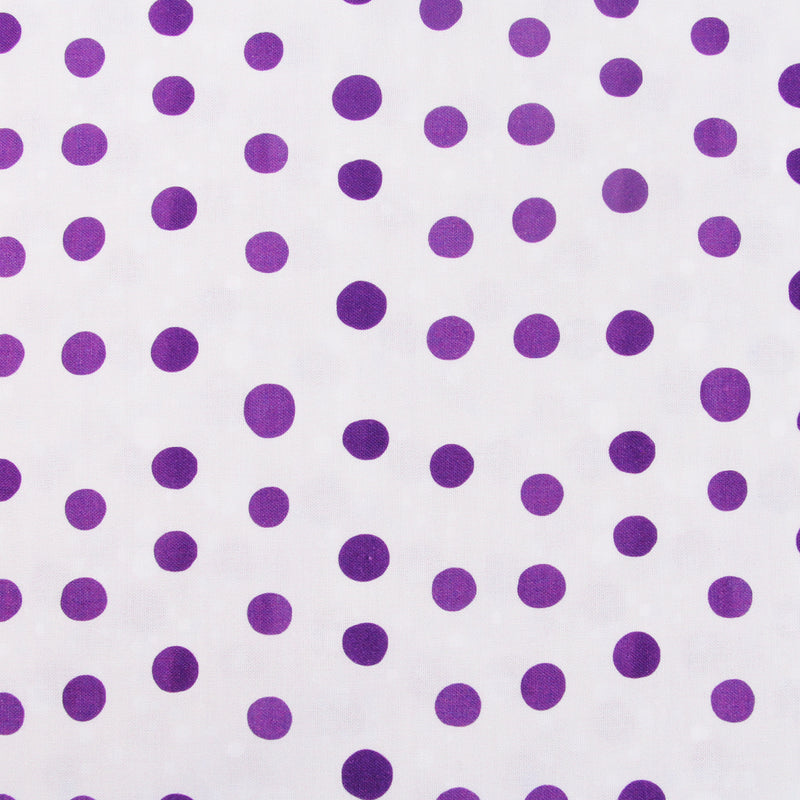 Premium Cotton Quilting Fabric Sold By The Yard - Vintage Threads Collection - White Purple Dot - Threadart.com