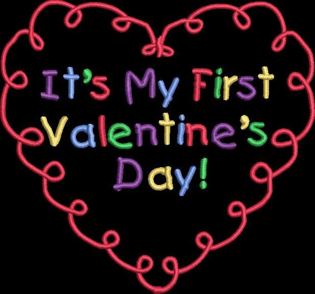 My First Valentine Machine Embroidery Design Instant Download - 3 Sizes - 8 Formats - ThreadArt - Threadart.com