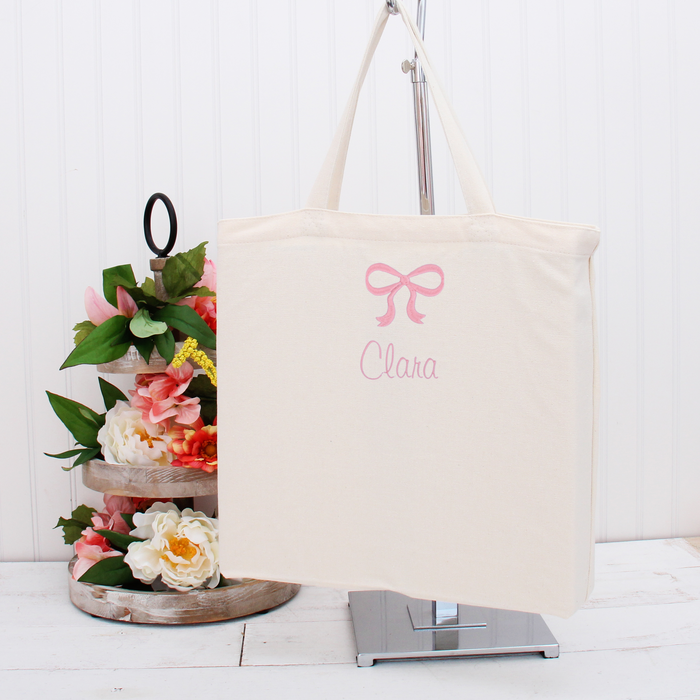 Personalized Baby Canvas Tote Bags Custom Embroidery Choose Icon Name