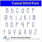 Casual Stitch Font Machine Embroidery Design Set - Fun Font Alphabet Letters BX Font - Download 9 Formats and 3 Sizes - Threadart.com