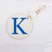Personalized Initial Key Chain Bag Pendant - Pink, Ivory, or Black Circle For Travel, Bridesmaid Gift, Party Favor and More - Threadart.com