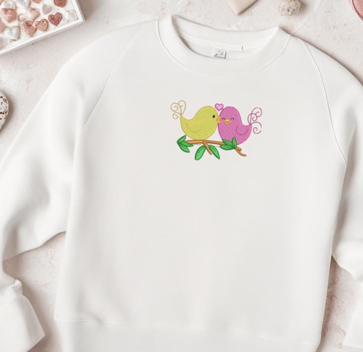 Valentine Love Birds Machine Embroidery Design Instant Download - 3 Sizes - 8 Formats - ThreadArt - Threadart.com