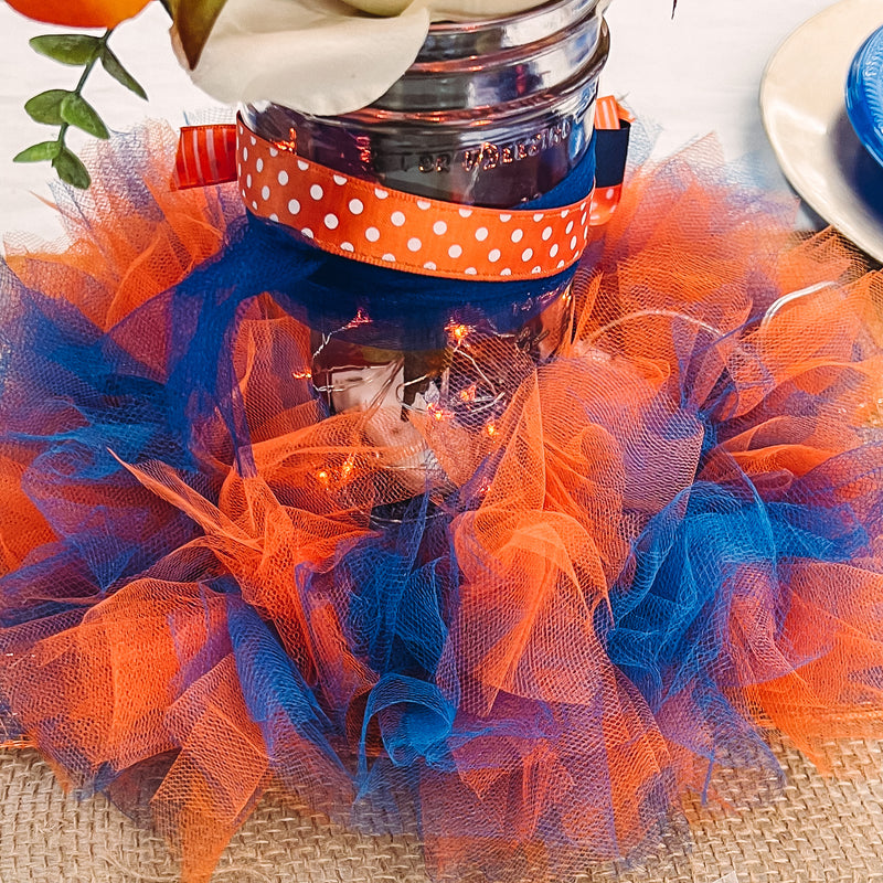 Premium Soft Tulle Fabric Mega Roll - 100 Yards by 6" Wide - Light Blue - Threadart.com