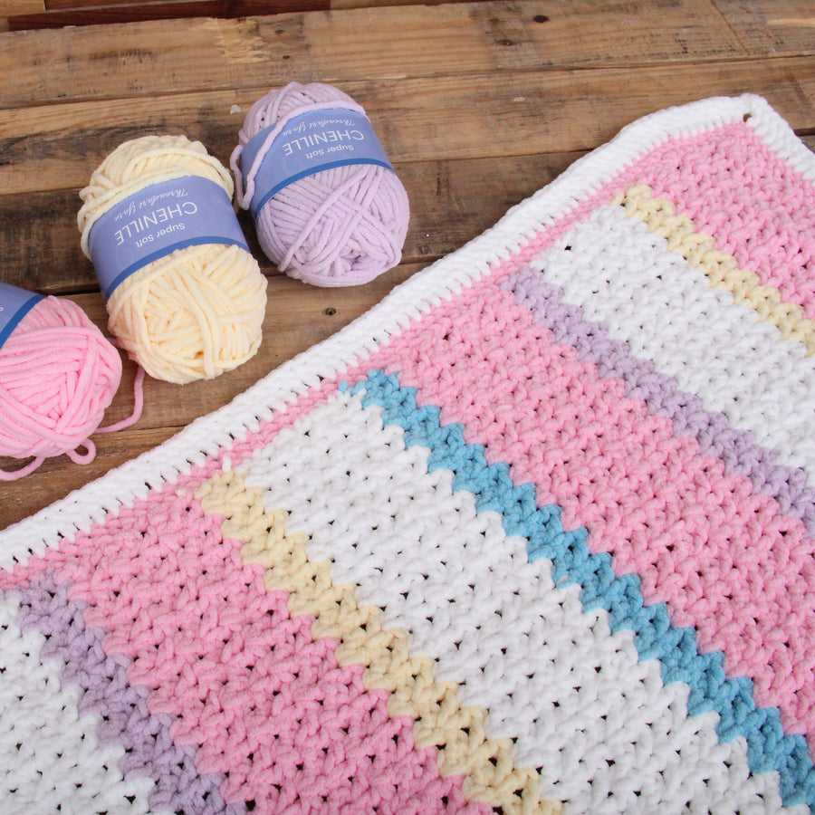 Chenille Yarn in use