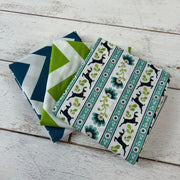 Clearance Fabric Bundle - Teal & Green - 3 Half Yard Cuts of Cotton Fabric - Threadart.com
