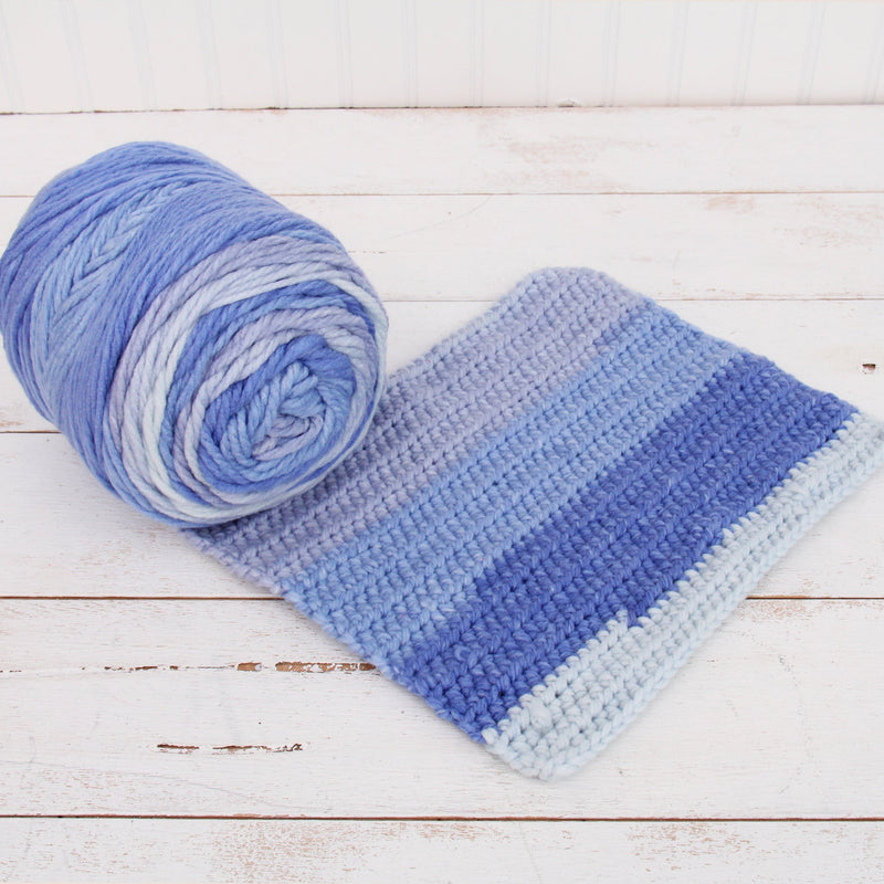 Ombre Yarn - Big Chunky Yarn Cake - Baby Blues , 300g (316 Yards) – Thick Super Bulky #6 - Threadart.com