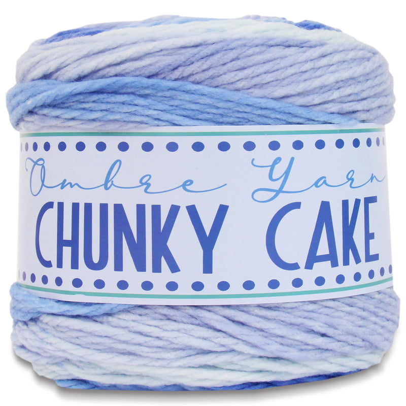 Ombre Yarn - Big Chunky Yarn Cake - Baby Blues , 300g (316 Yards) – Thick Super Bulky #6 - Threadart.com