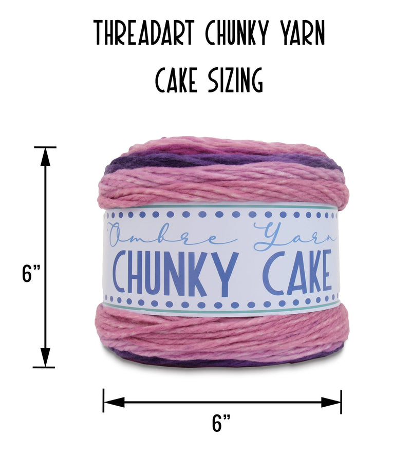 Ombre Yarn - Big Chunky Yarn Cake - Flamingo Dance , 300g (316 Yards) – Thick Super Bulky #6 - Threadart.com