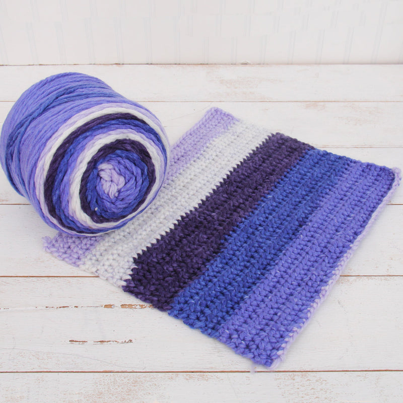 Ombre Yarn - Big Chunky Yarn Cake - Bluebonnet Morning , 300g (316 Yards) – Thick Super Bulky #6 - Threadart.com