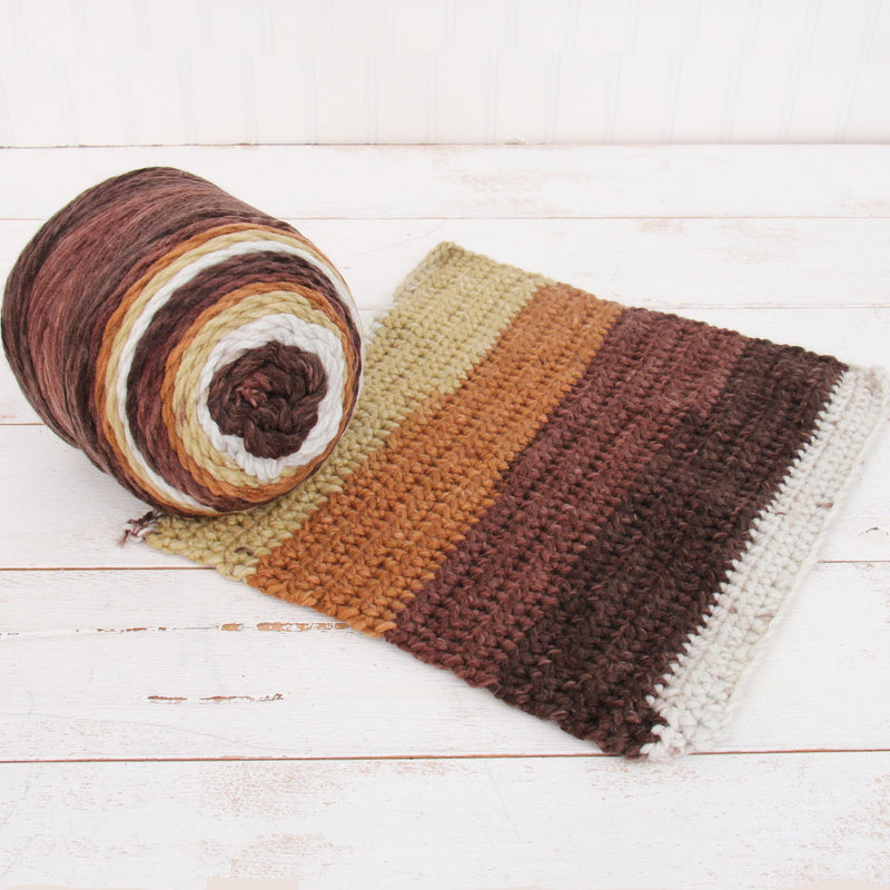 Ombre Yarn - Big Chunky Yarn Cake - Desert Sands , 300g (316 Yards) – Thick Super Bulky #6 - Threadart.com