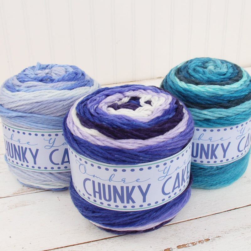 Ombre Yarn - Big Chunky Yarn Cake - Patriotic Shades , 300g (316 Yards) – Thick Super Bulky #6 - Threadart.com